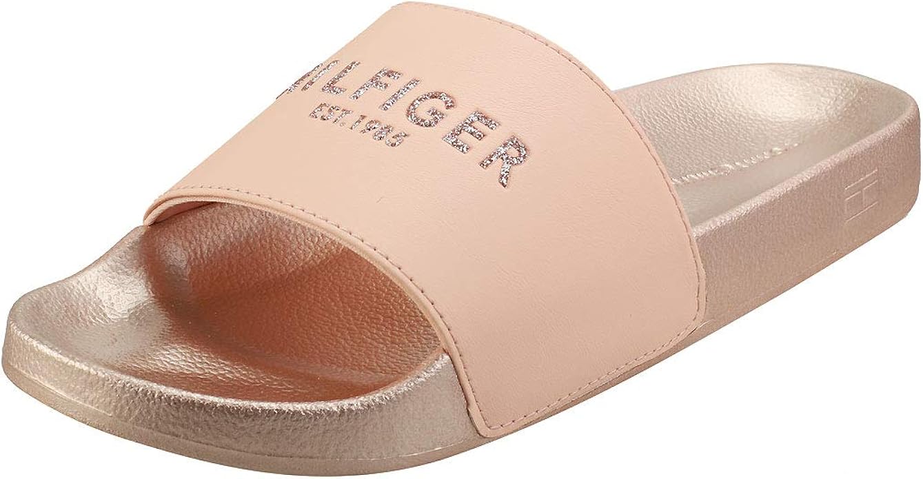 rose gold tommy hilfiger sliders