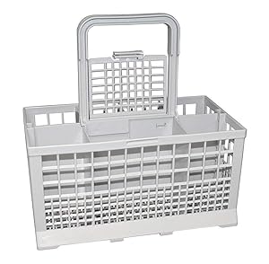Ximoon Universal Dishwasher Cutlery Silverware Basket for Kenmore, Whirlpool, Bosch, Maytag, KitchenAid (9.45" x 5.5"x 4.7") Grey