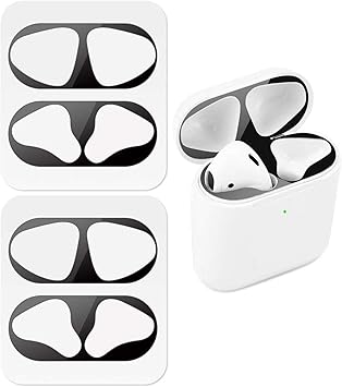 amazon a focus ダストガード apple airpods with wireless charging case に対応 金属製 防塵カバー 汚れ防止 金属粉 侵入防止 極薄型 2セット入り qi充電型 airpods ダスト ガード ブラック blackqi a focus イヤホン ヘッドホンケース