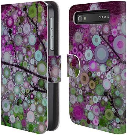 Official Olivia Joy StClaire Positive Energy Purple Shades Circles Leather Book Wallet Case Cover For BlackBerry Classic Q20