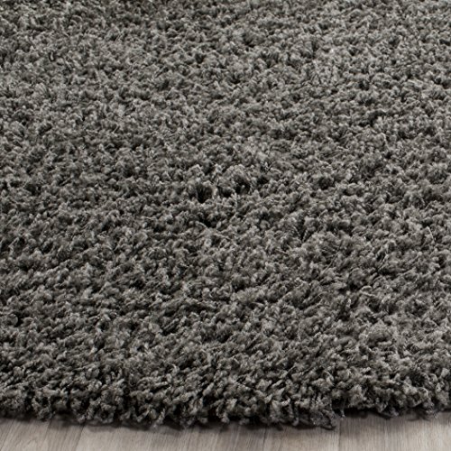 Safavieh Athens Shag Collection SGA119C Dark Grey Round Area Rug (6'7 Diameter)