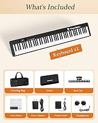 FingerBallet Portable Piano Keyboard, Semi-Weighted