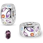LNQOBU Clip/Stopper Beads Charms for Bracelets & Necklaces 925 Sterling Silver for Pandora Snake Chain Bracelets Jewelry Gift for Women