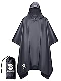 SaphiRose Hooded Rain Poncho Waterproof Raincoat
