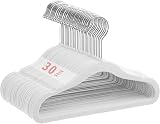 MangoKit Non-Slip Velvet Baby Hangers 28cm 15 Pack White 360° Hook view 1