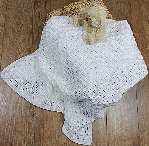 KP293 Baby Shawl Knitting Pattern - Square Shawl, 4ply Baby Blanket - Image 4