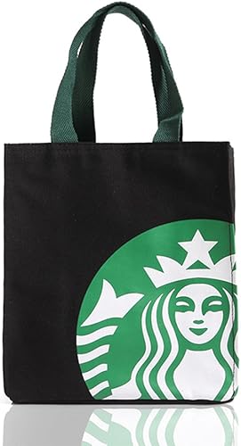 Amazon トートバッグ セイレーンロゴ 肩掛け 縦長 かわいい ファッション メンズ ブラック 通勤 通学 弁当 ブラック トートバッグ