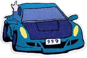 LAKEA Enthusiast Racing Car Shaped Tufting Rug Boy Living Room Bedroom Decor Carpet Embroidered Non-Slip Floor Mat Doormat Home Decor (29.5X19.7inch)