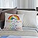 HGOD DESIGNS Throw Pillow Case Keep Calm and Poop Rainbows Unicorn Cotton Linen Square Cushion Cover Standard Pillowcase for Men Women Home Decorative Sofa Bedroom Livingroom 18 x 18 inch