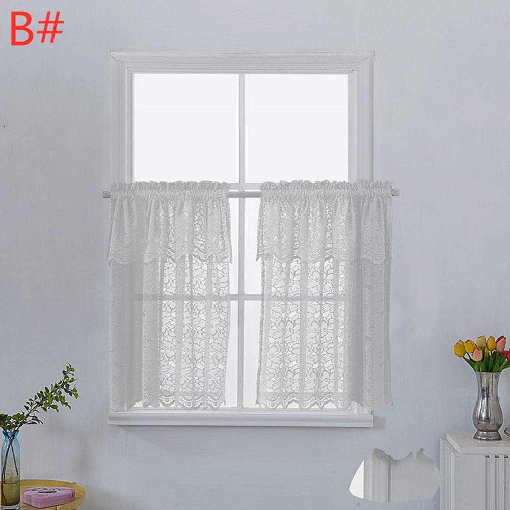 Buy Akdsteel Solid Color Lace Short Window Curtain For Kitchen