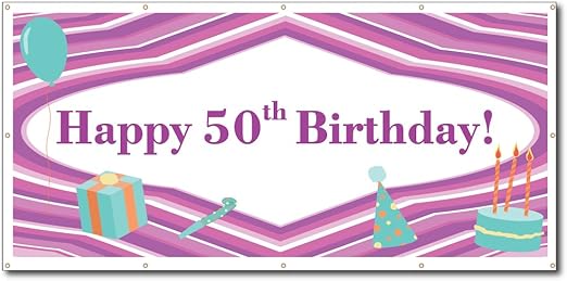 Amazon Com Victorystore Happy Birthday Banners Happy 50th