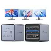 TobenONE 16-in-1 Laptop Docking Station Triple 4K Monitor,150W Power Supply | 7 USB, 3HDMI, 2.5G Ethernet, SD/MicroSD 4.0, 30W Fast Charging, USB-C Docking Station for Thunderbolt 5/4 Windows/Dell/Lenovo