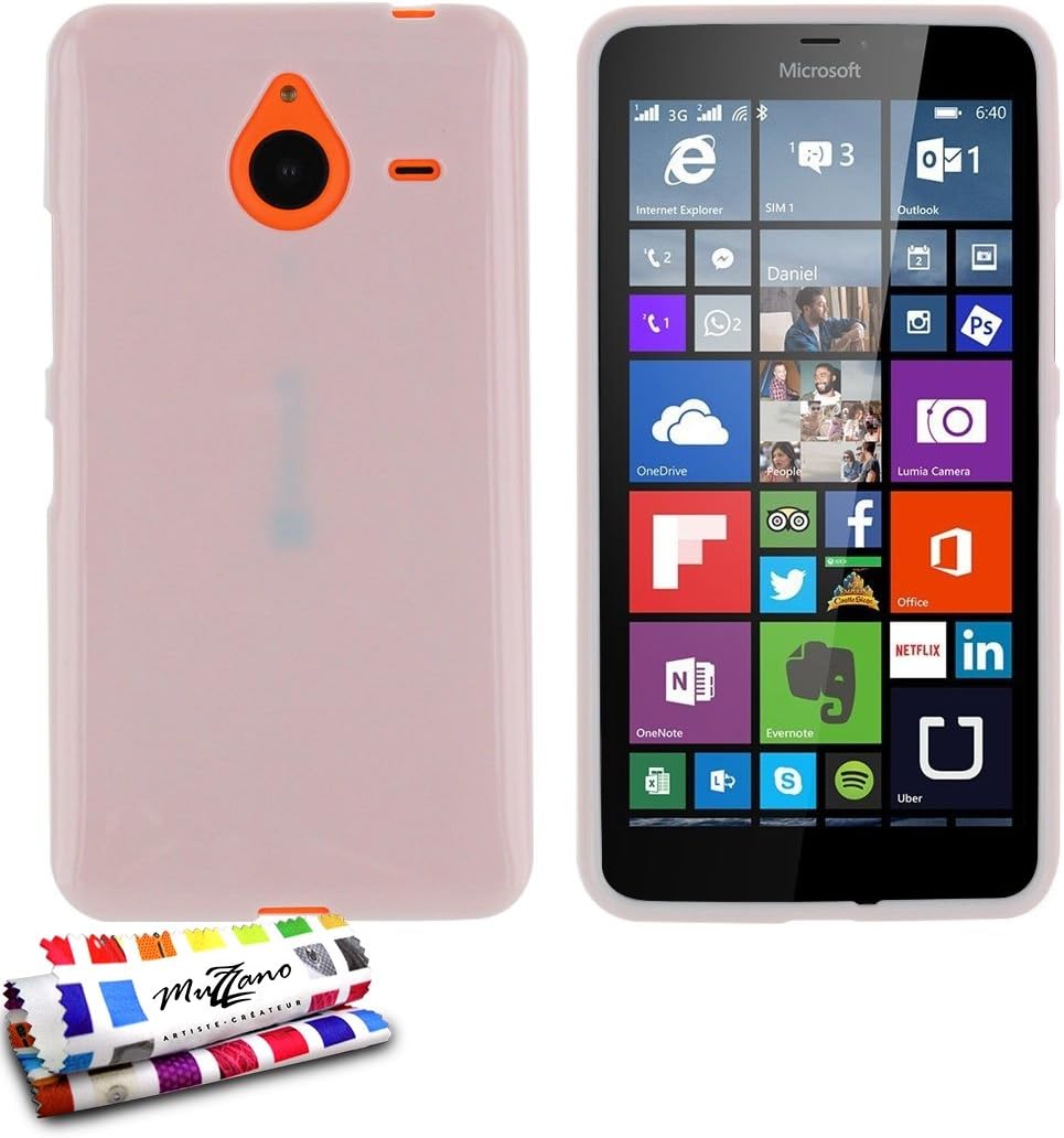 MUZZANO Original Le Glossy Hybrid Flexible Shell Case for Microsoft Lumia 640 XL - White