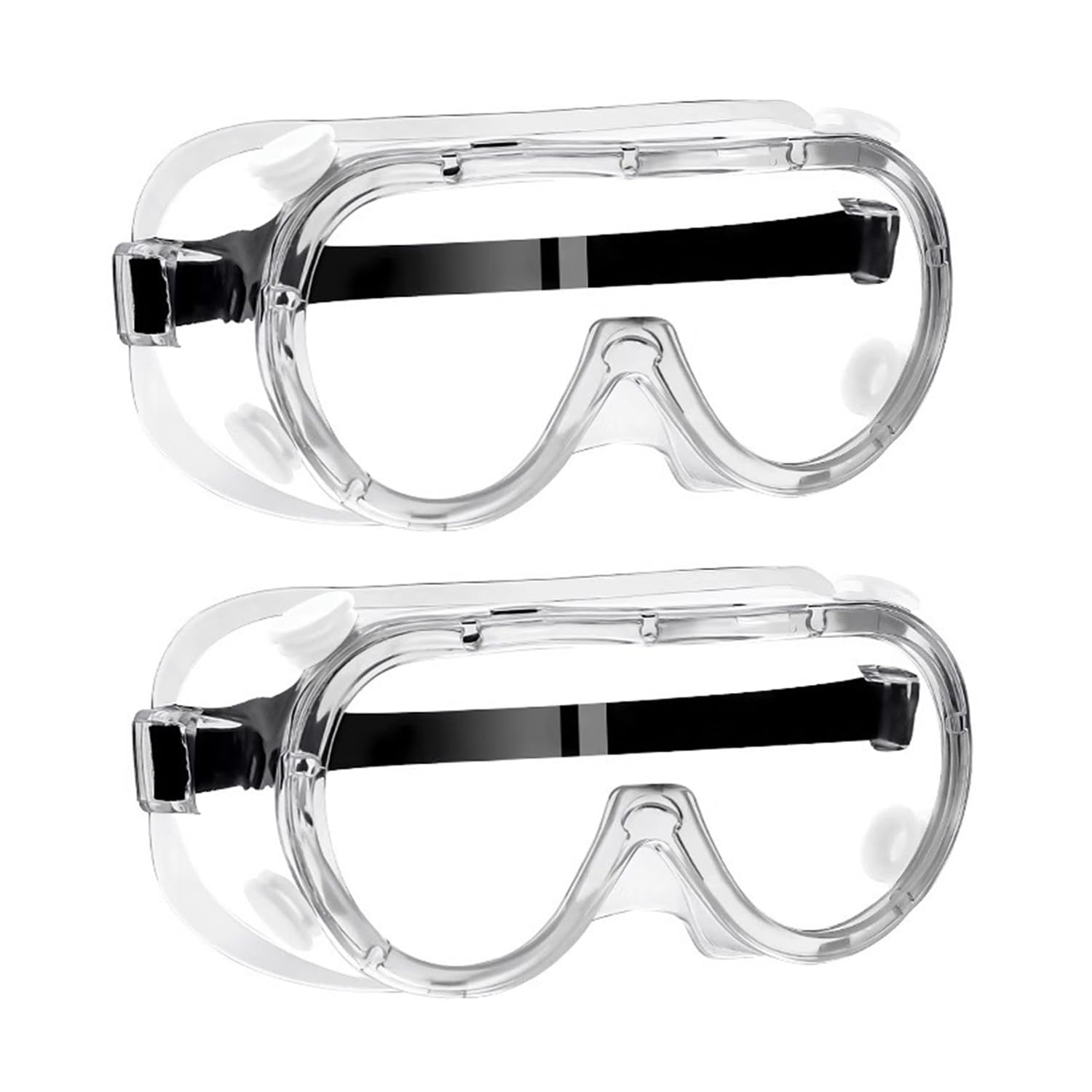 BEIBXHQQ 2 Pack Safety Glasses, Dustproof & Anti-Fog, High Transparency, Full View, Safety Glasses for Outdoor Activities