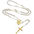 Supcare Rosary Necklace Catholic And Christian Symbols Crucifix Pendant Durable Stainless Steel Chain,Customized (with Gift Packing)