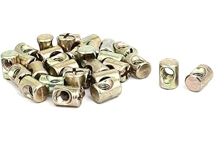 uxcell uxcell30pcs M6x13mm Barrel Bolt Cross Dowel Slotted Furniture Nut for Beds Crib Chairs
