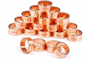 D.N 100 Pieces Heavy Duty 1/2" Crimp Rings, Copper Crimp Clamp Ring 1/2 Inch Plumbing PEX Fittings, Tubing, Pipe Connections 