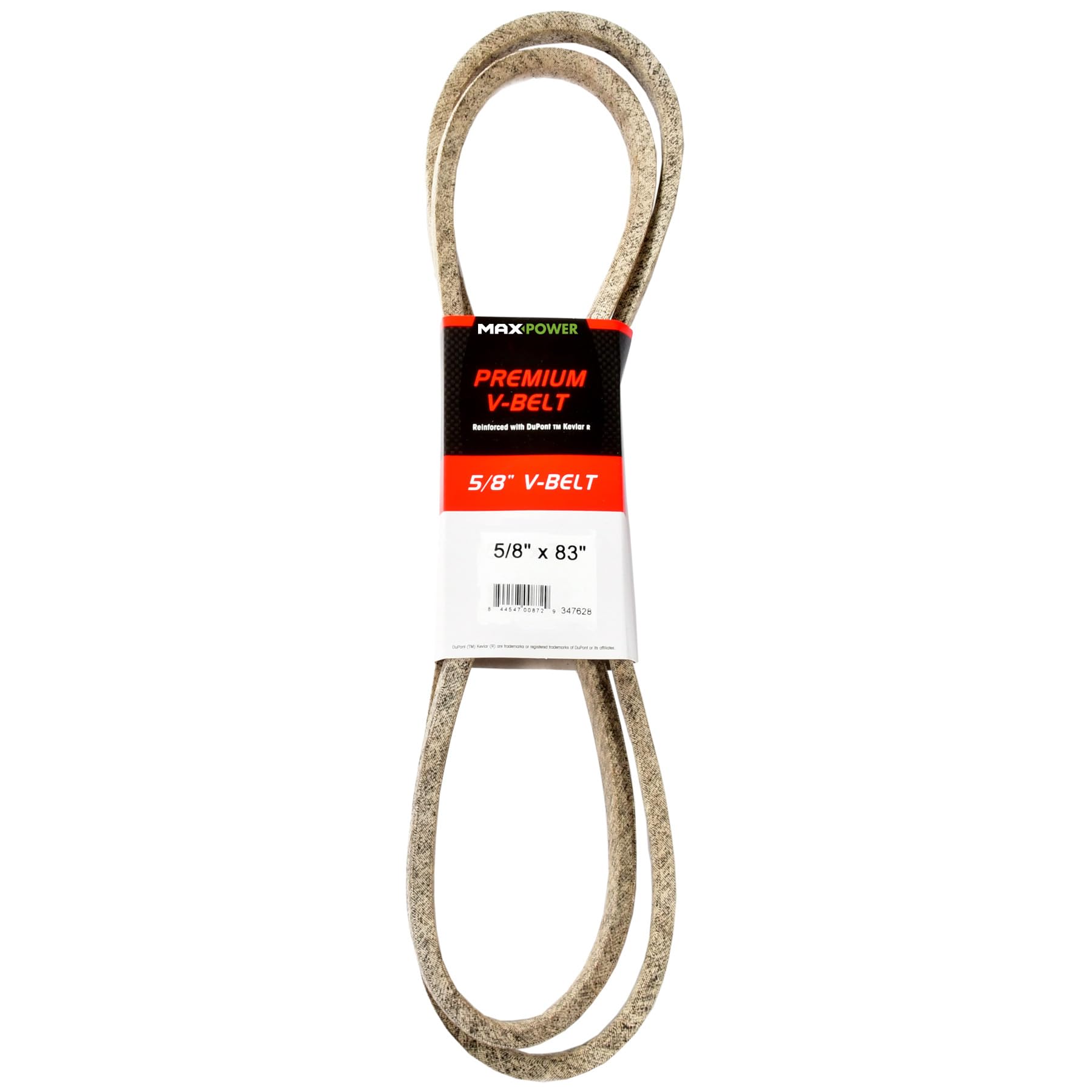 Maxpower 347628 Premium Belt Reinforced with Kevlar Fiber Cords, 5/8" x 83"