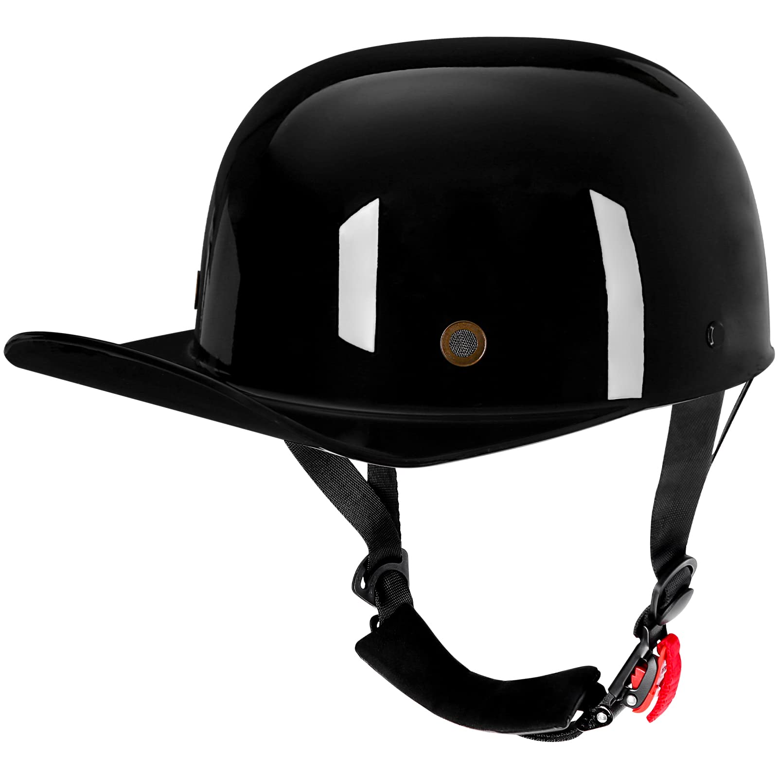 Photo 1 of Yesmotor Baseball Style Cap Retro Motorcycle Helmet Unisex-Adult - DOT Approved (Light Black, L)