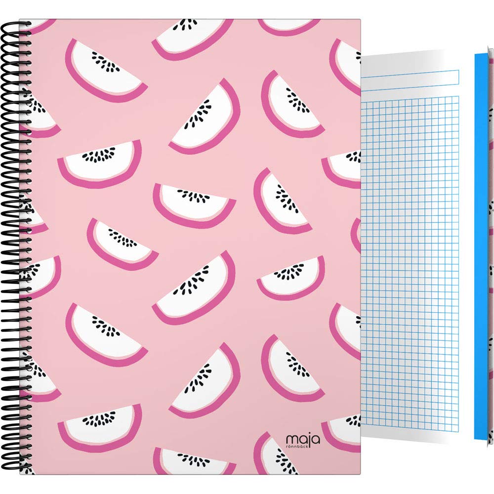 Grafoplás 16501985 Collection Maja Rönnbäck School Book, Square 5 mm, Pink, A4
