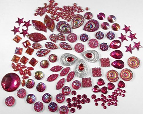 400 Pcs of Assorted Pink Pearl Finish, Irridescent Flat Back Tear Drop Beads Cabochons Assorted Sizes 4mm-18mm