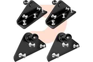 PAMAGOO 10MM Mounting Bracket, Gas Strut Spring Ball Stud, 2 Angled L-Type Mounts and 2 Flat-Type Mounts with 16 Screws, for Lift-o-mat Gas Shock Mounting Kits, Black by PAMAGOO