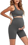Women's Maternity 2 Piece Outfit Set - Bra & Shorts