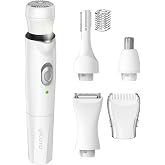 Conair Girlbomb Face/Body Trimmer for Women, Wet/Dry Use, 4 Attachments | Electric shaver for women for face, nose, brows, and body grooming, compact and rechargeable for cordless convenience