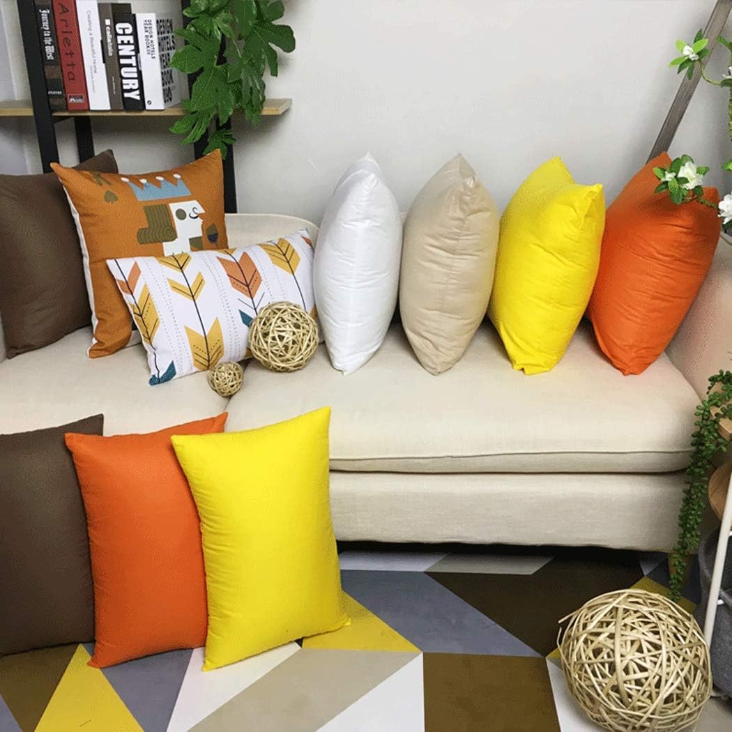 4-Pack 100% Cotton Comfortable Solid Decorative Throw Pillow Case Square Cushion Cover Pillowcase (Cover Only,No Insert)(18x18 inch/ 45x45cm,Khaki): Home & Kitchen