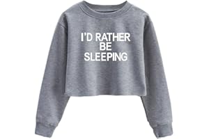 XLXUXU Girl Crop Top for Kids Long Sleeve Sweatshirts Print Funny Letters Fashion Pullover Tops