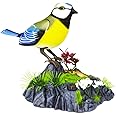 Chirping Bird Parrot Motion Sensor Christmas Ornament Real Singing Sounds Movement Battery Operated with Pen Holder Beautiful , Color May Vary