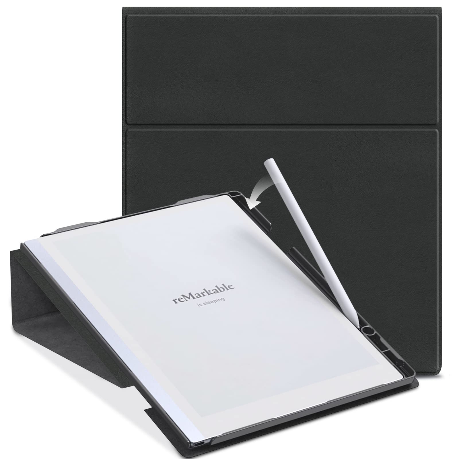 DONGZHU Case for Remarkable 2 10.3 inch Digital Paper (2020 Released) vertical, 360 Degree Rotating Stand Cover for Remarkable 2 10.3 inch Digital Paper,with Pencil Holder (Black)