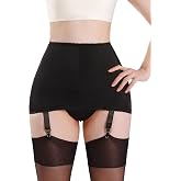 Luxallacki Stretchy Skirt-style 4 Straps Garter Belt,Flat Sewn Open Bottom Girdle Shaping Underwear for Women