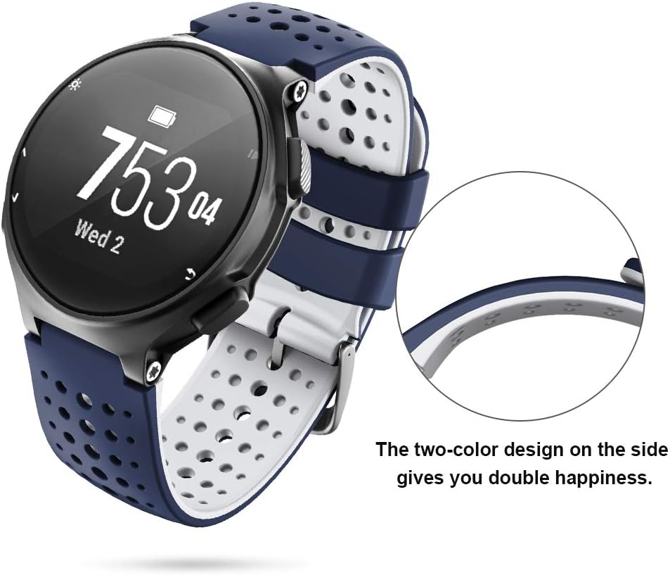 NotoCity Compatible with Foerunner 235 Strap Sport Silicone Watch Strap for Forerunner 230/220/ 235/620/630/735XT Smartwatch(dark blue) - Image 3