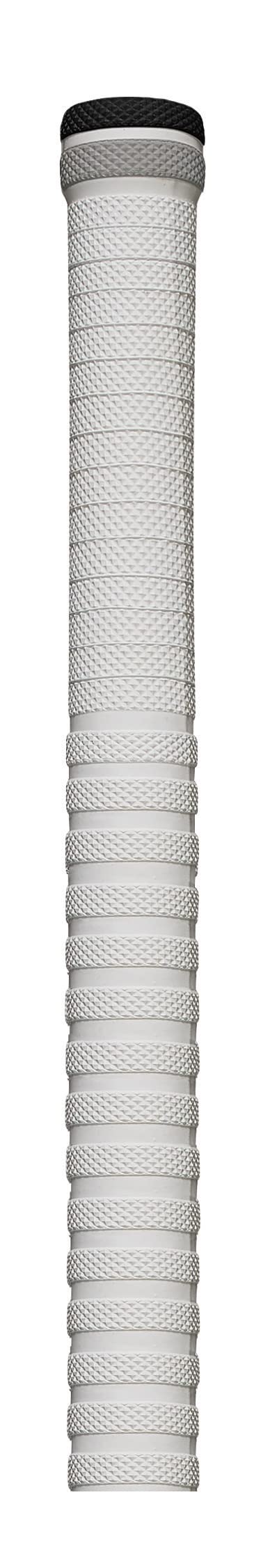 GM | Cricket Bat Grips | DYNAMIC | Soft Feel Premium Rubber for Secure Bottom Hand Hold | Suitable for Virtually All Handle Sizes - 12" Long | 12 Pack | White with Black & Silver Hoops | Gunn & Moore
