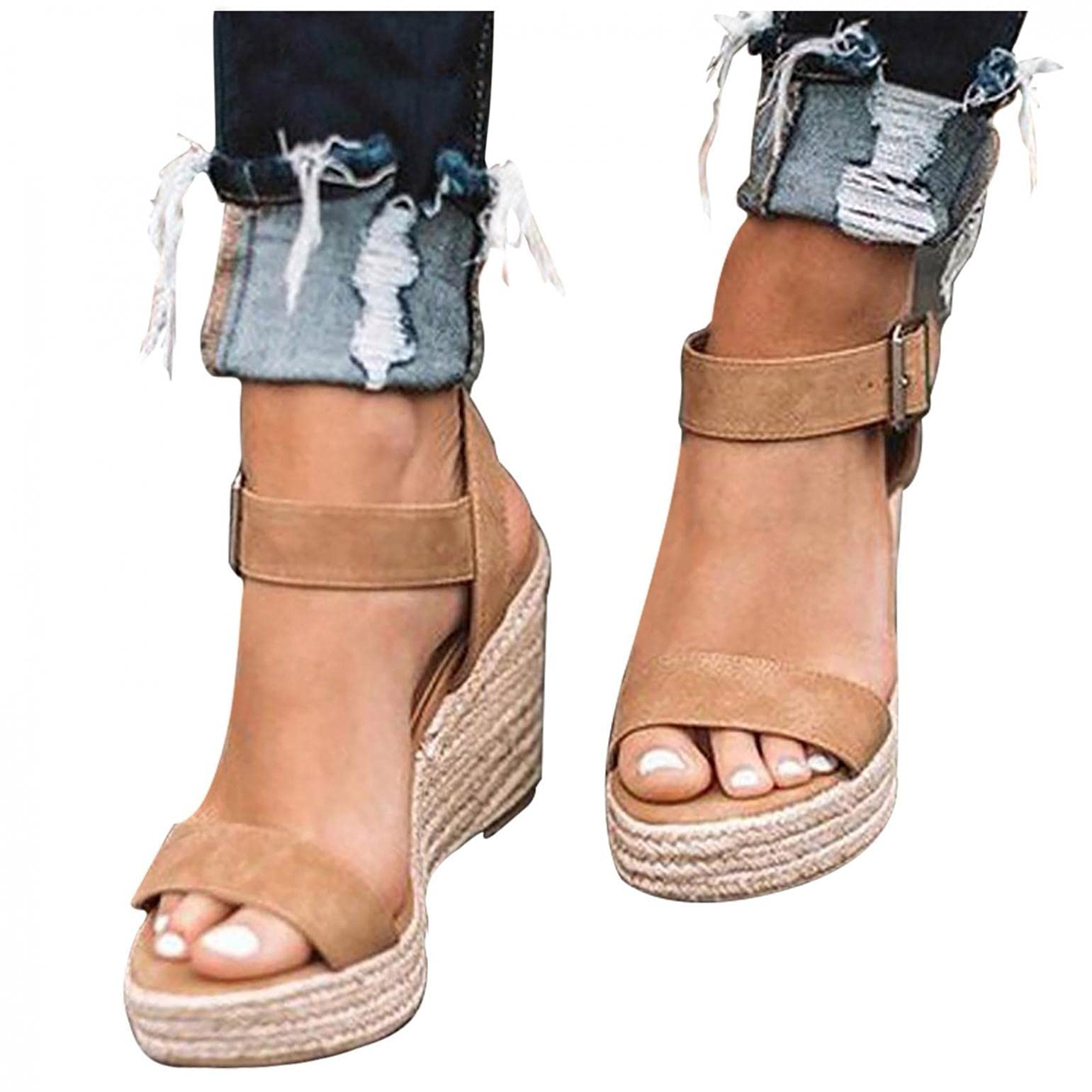 Gibobby Womens Espadrilles Sandals Wedge,Women's