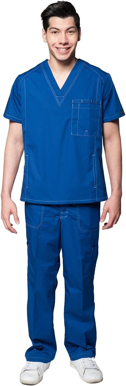 Dress A Med Mens Multi Pocket Utility Scrubs 2 Piece Set