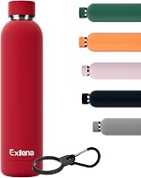 Exllena Insulated Water Bottle 750ml Red with Clip Double Wall Vacuum