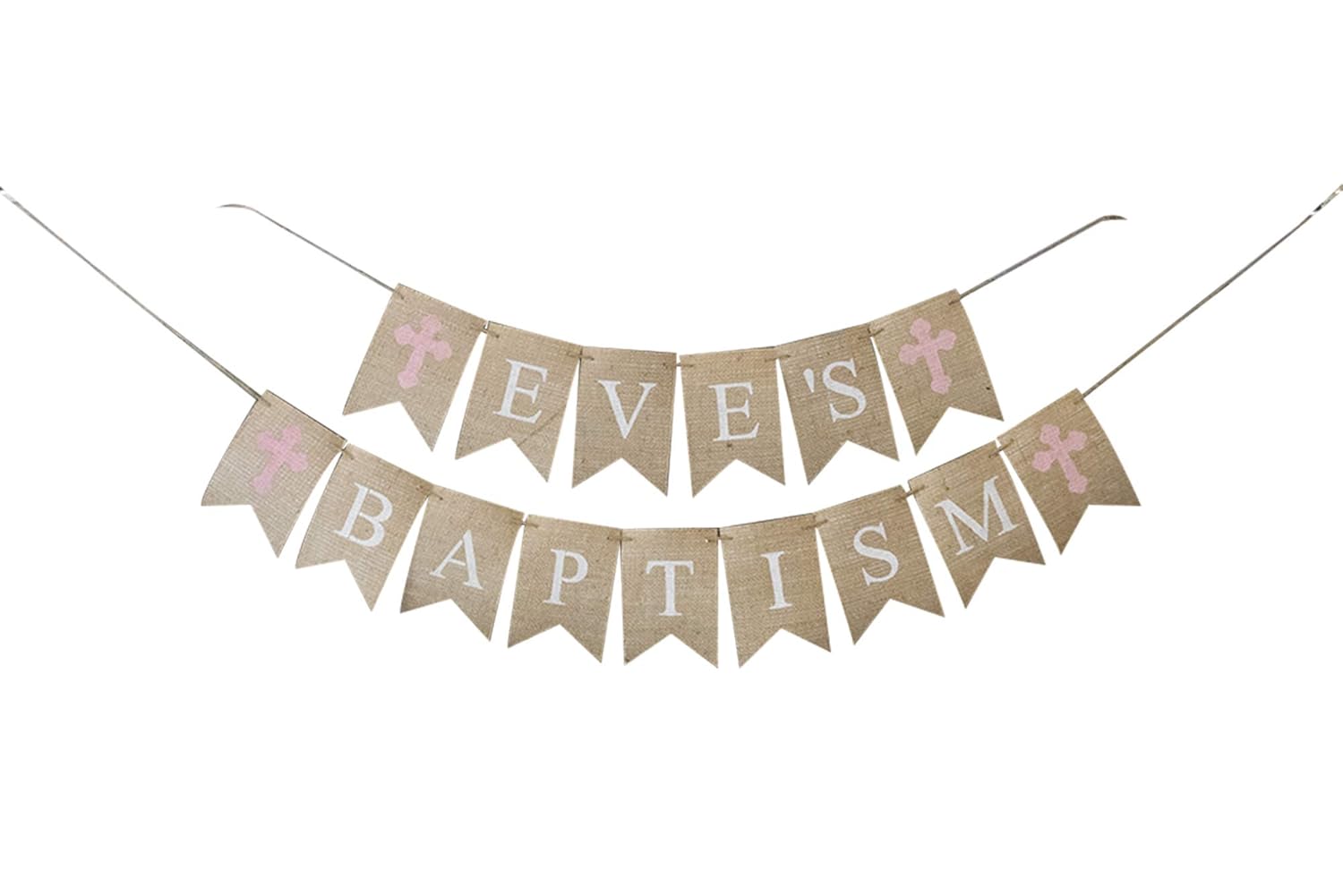 Pink Baptism Personalized Banner for Baptism or Christening