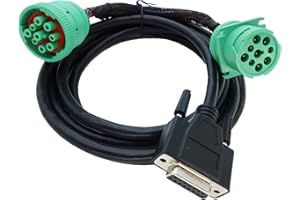 MITOB DB15 to Green Type 2 J1939 Male and Female Splitter Y Cable for Truck Freightliner ELD Device