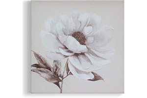 GeekMacro White Floral Prints Wall Art Flowers Pictures Posters Canvas Wall Decor Contemporary Square Blossom Artwork for Bedroom Living Room 16" x 16"