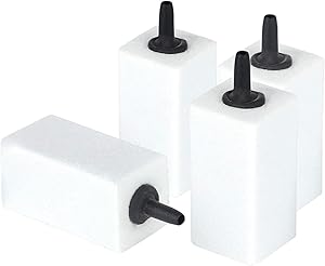 Pawfly 2 Inch Air Stone White Cuboid Bubble Stone Diffuser Bubbler Airstones for Aquarium Fish Tank and Pump, 4 Pack