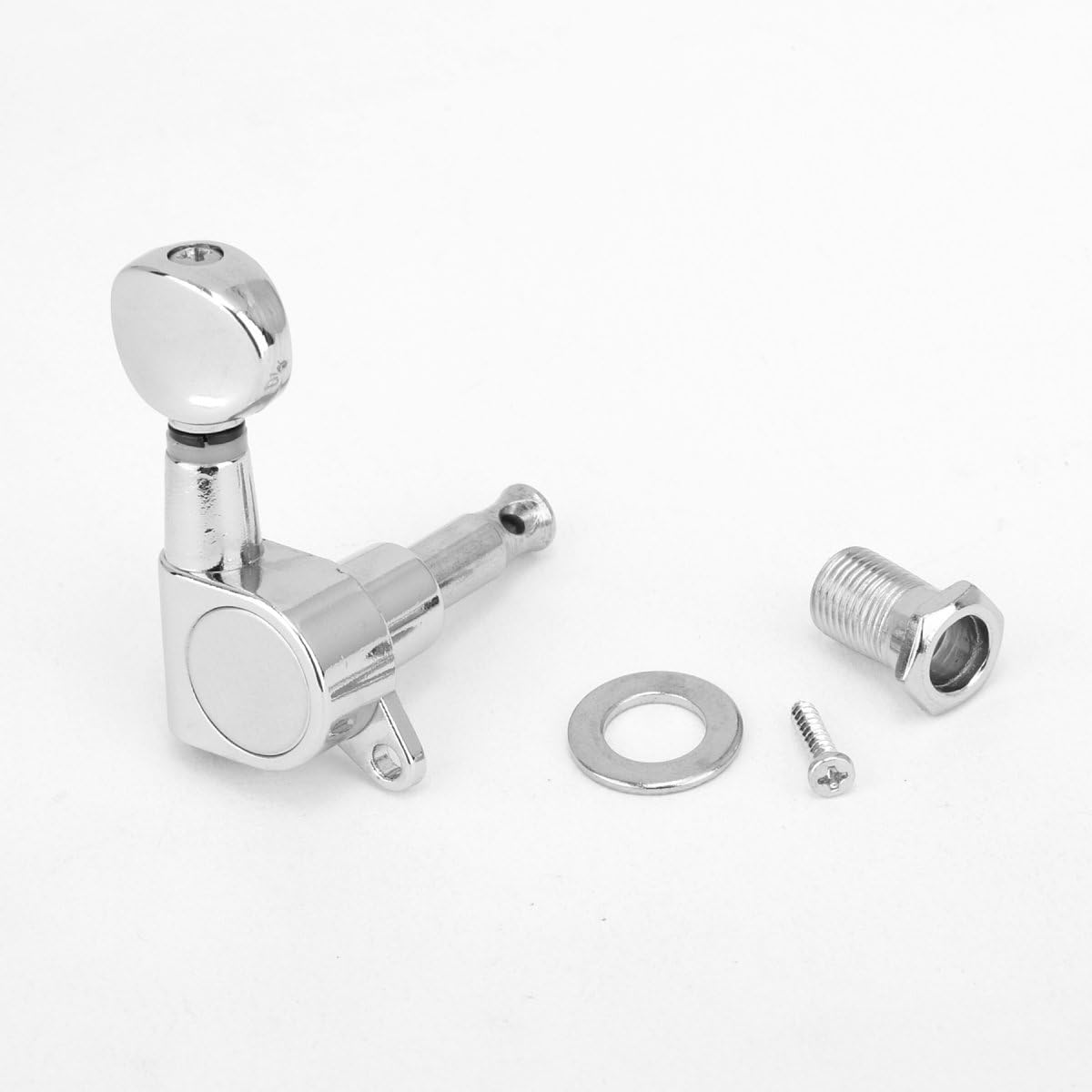 Musiclily Pro 6 inline Guitar Tuners Tuning Pegs Keys Machine Heads Set for Fender Strat Tele Electric Guitar Kidney Button Chrome - Image 4