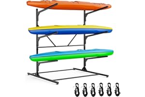 ZSLTLDU Kayak Rack for Outdoor Storage, Kayak Storage Rack, Adjustable Freestanding Kayak Rack Stand Holder for Paddleboard Surfboard for Indoor, Outdoor