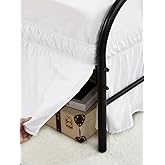 RIMELA White Bed Skirts with Split Corners Queen Size 15 Inch Drop,Elastic Bed Skirting Wrap Around, Easy to Install Dust Ruffles,Soft Fabric Machine Washable