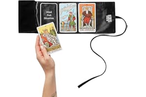 Witchy Cauldron Tarot Wrap, Satin Tarot Storage and Cloth, Deck Storage Holder, Tarot Spread - Black