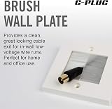 G-PLUG Cable Pass Through Wall Plate Brush White Single Gang view 2