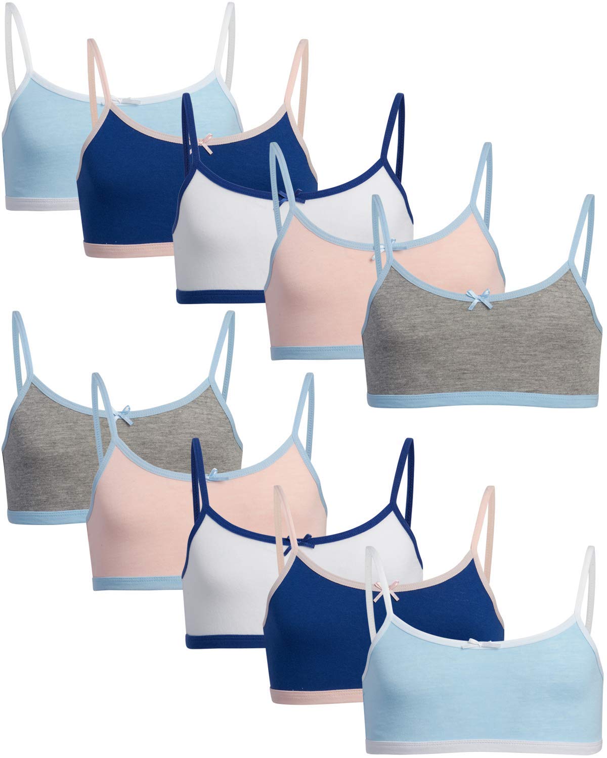 Sweet Princess Girl's Training Bra - Cotton Crop Cami Bralette (10 Pack)