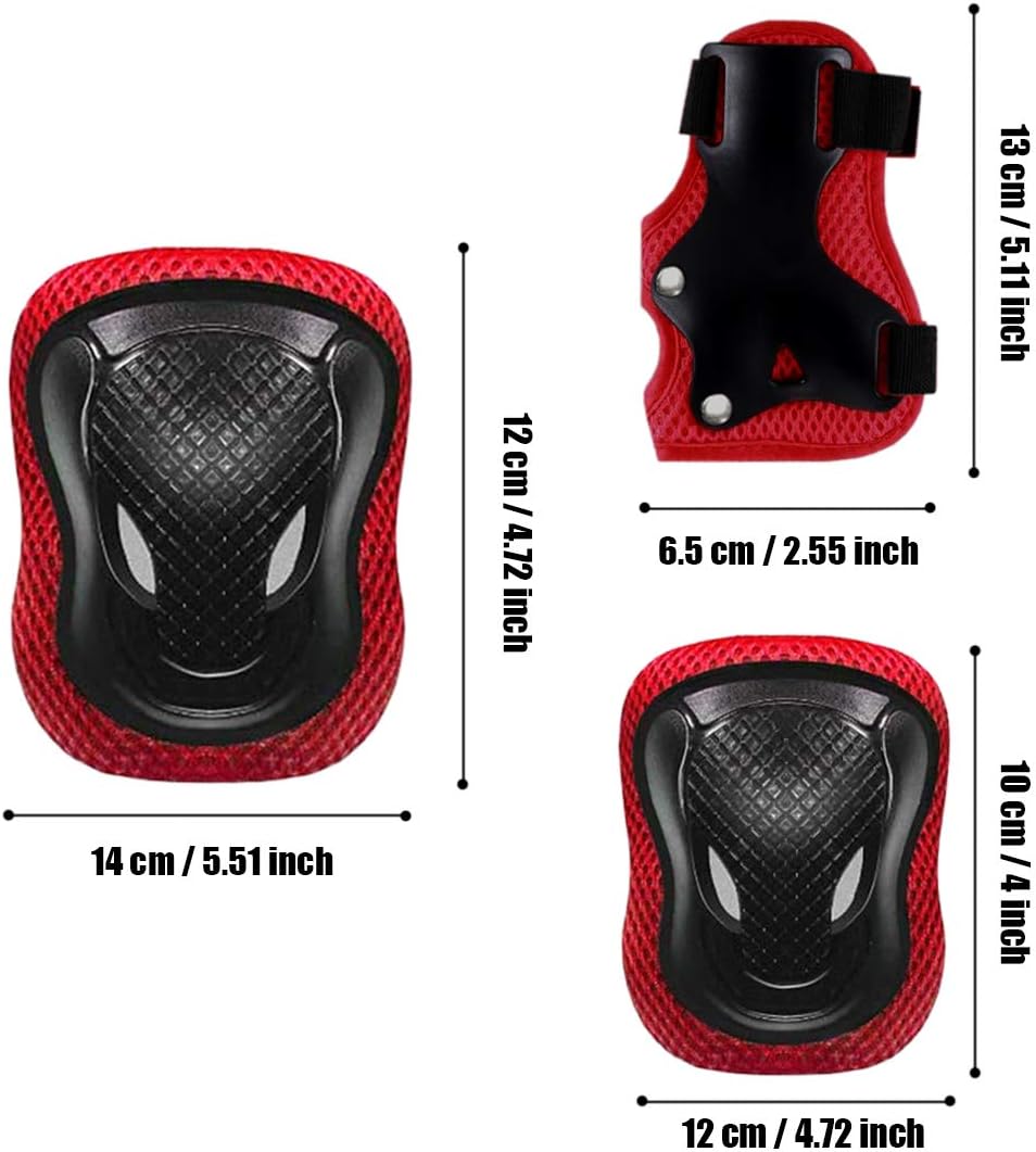 DANIVE Kids Protective Gear Set, Toddler Knee and Elbow Pads Set with Wrist Guard, for Rollerblading, Skateboard, Cycling, Skating, Bike, Scooter, Adjustable Strap for 4~12 Years Old : Sports & Outdoors