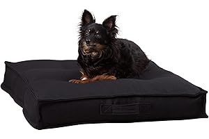 South Pine Porch Mila Square Tufted Pillow Style Dog Bed, Black, Small (24" x 24")
